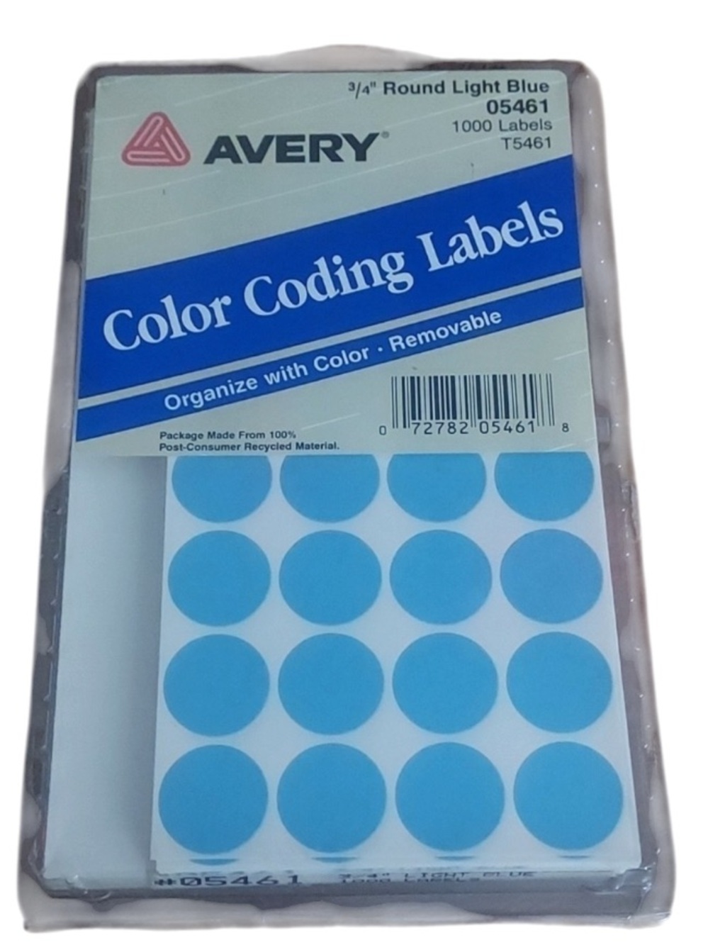 AVERY color coding labels light blue , organize with color , Removable 3/4" roud